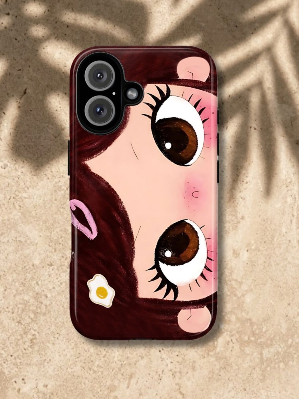 Dreamy bug eyes comic girl phone case